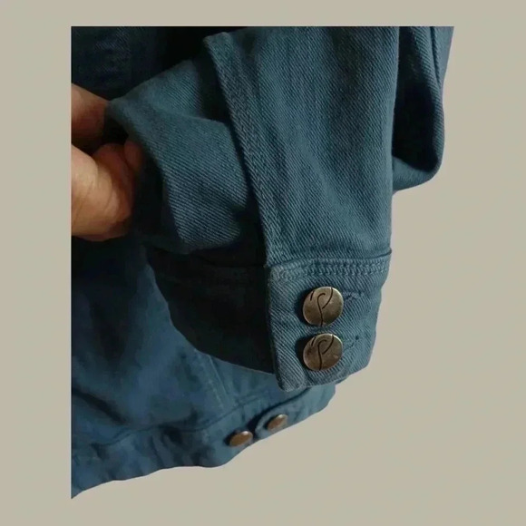 Paige denim jacket teal color size M - Picture 7 of 10